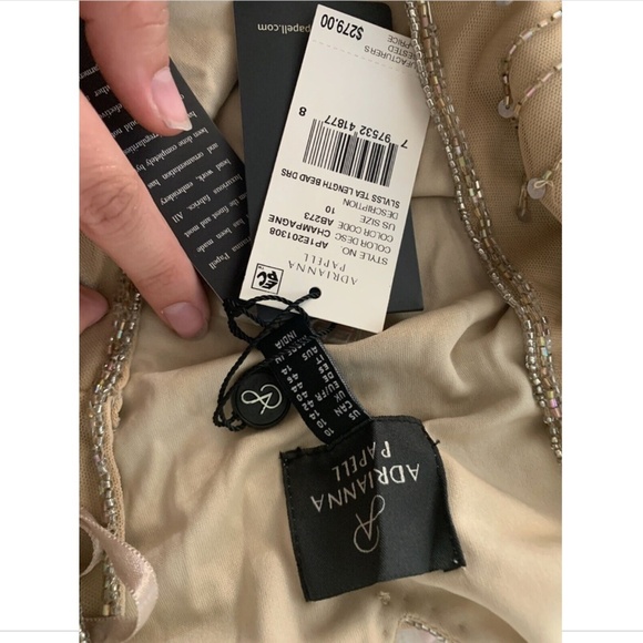 NWT! Adrianna Papell Embellished Tea-Length Dress [‎ SZ 10 ] - Picture 6 of 7
